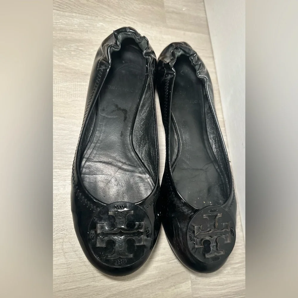 Tory Burch Minnie Travel Ballet black Flats women Sz 5